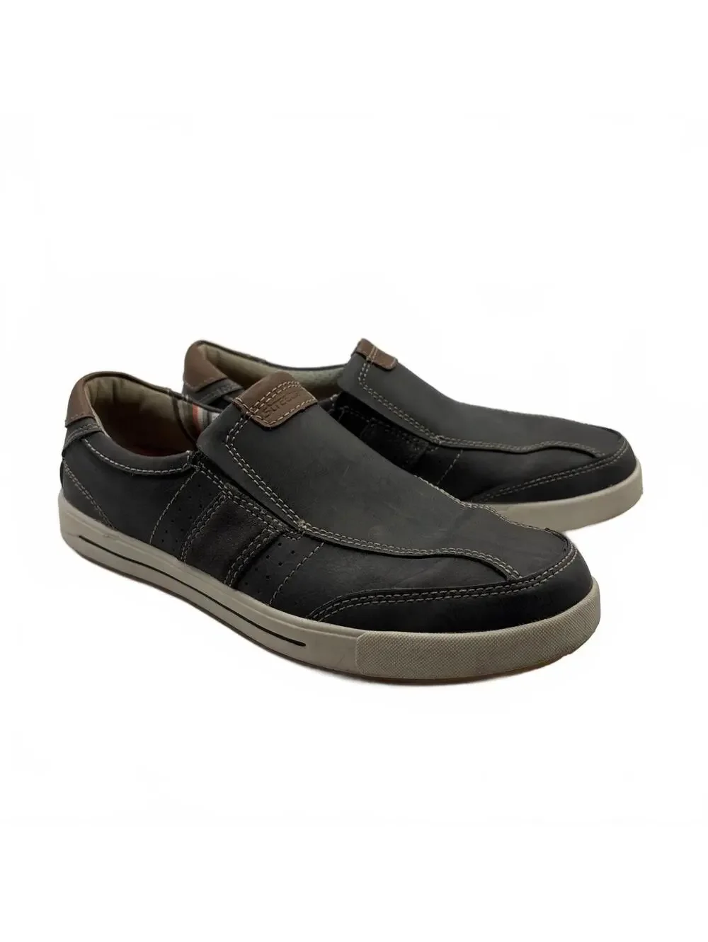 Seaside Men's Genuine Leather Slip-On Loafers Size 8.5 M Black Brown